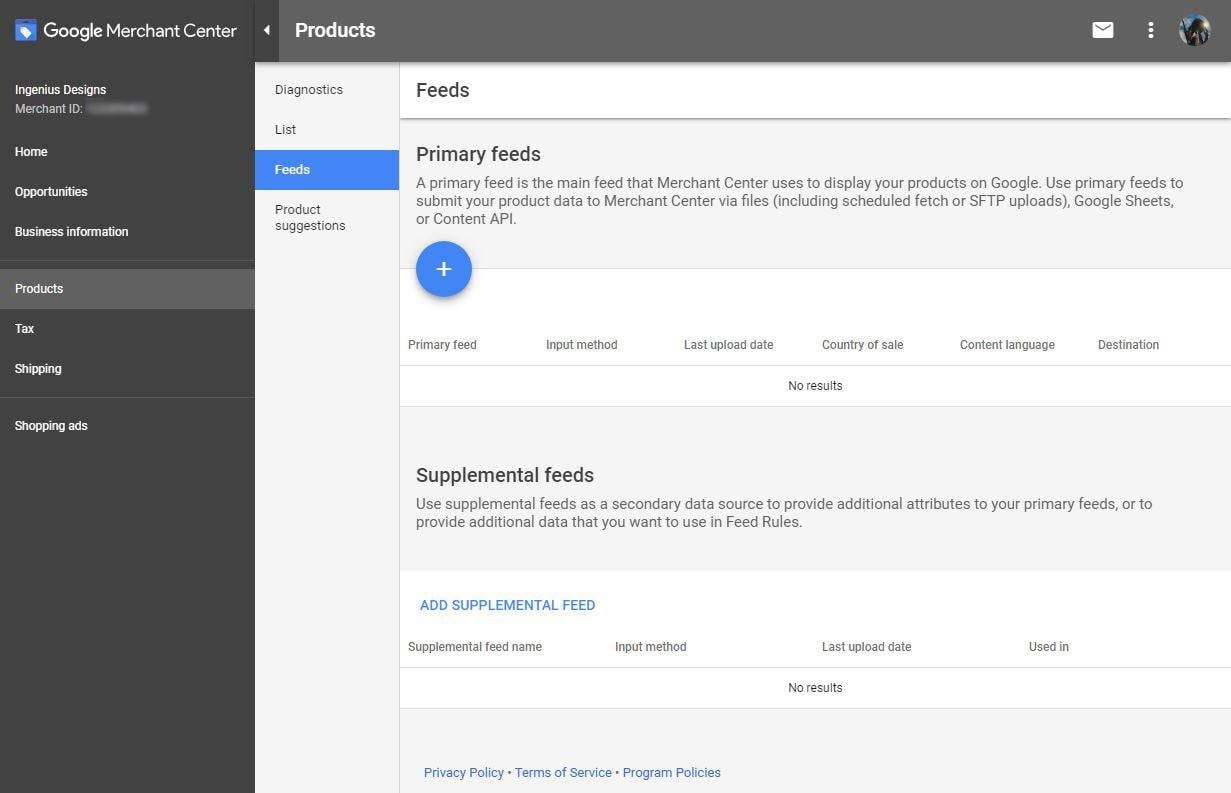 Google merchand center - Feed
