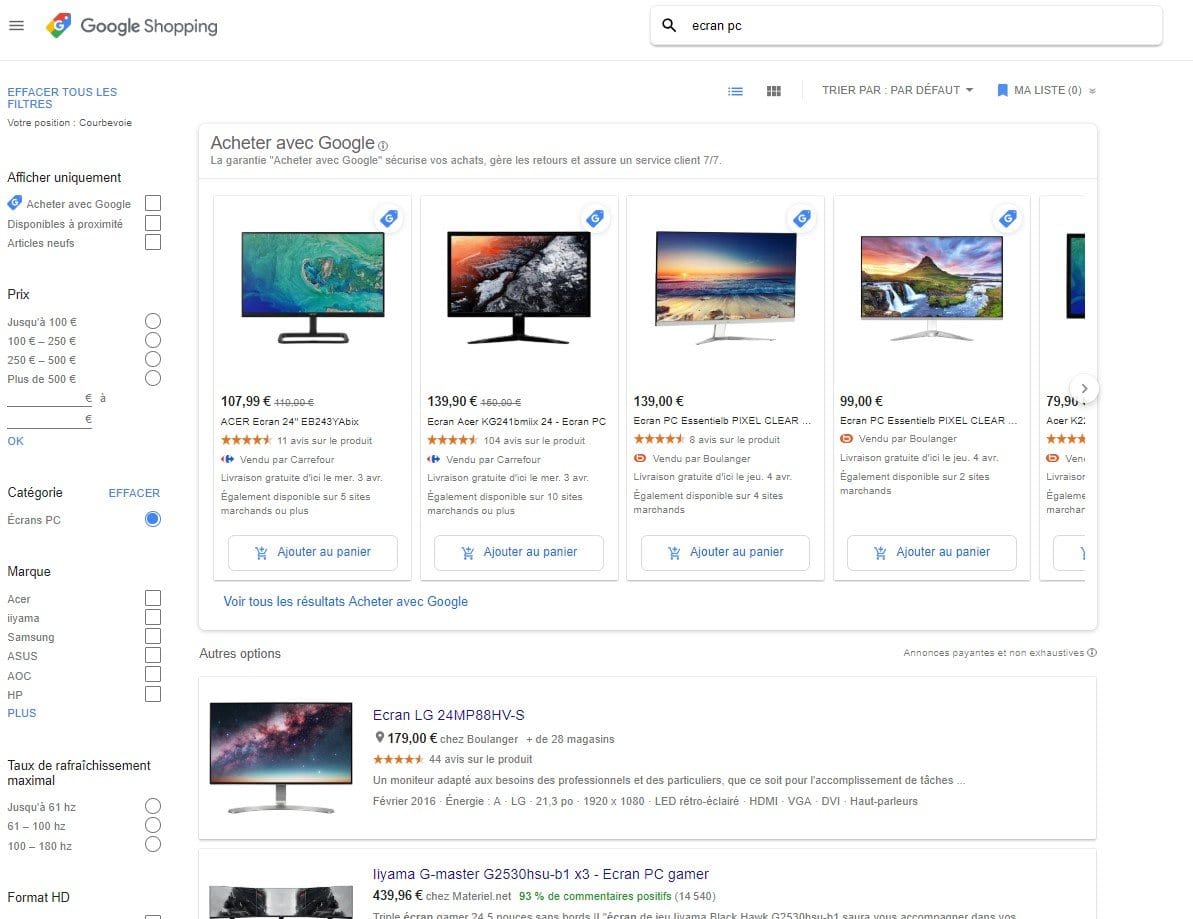 plateforme google shopping